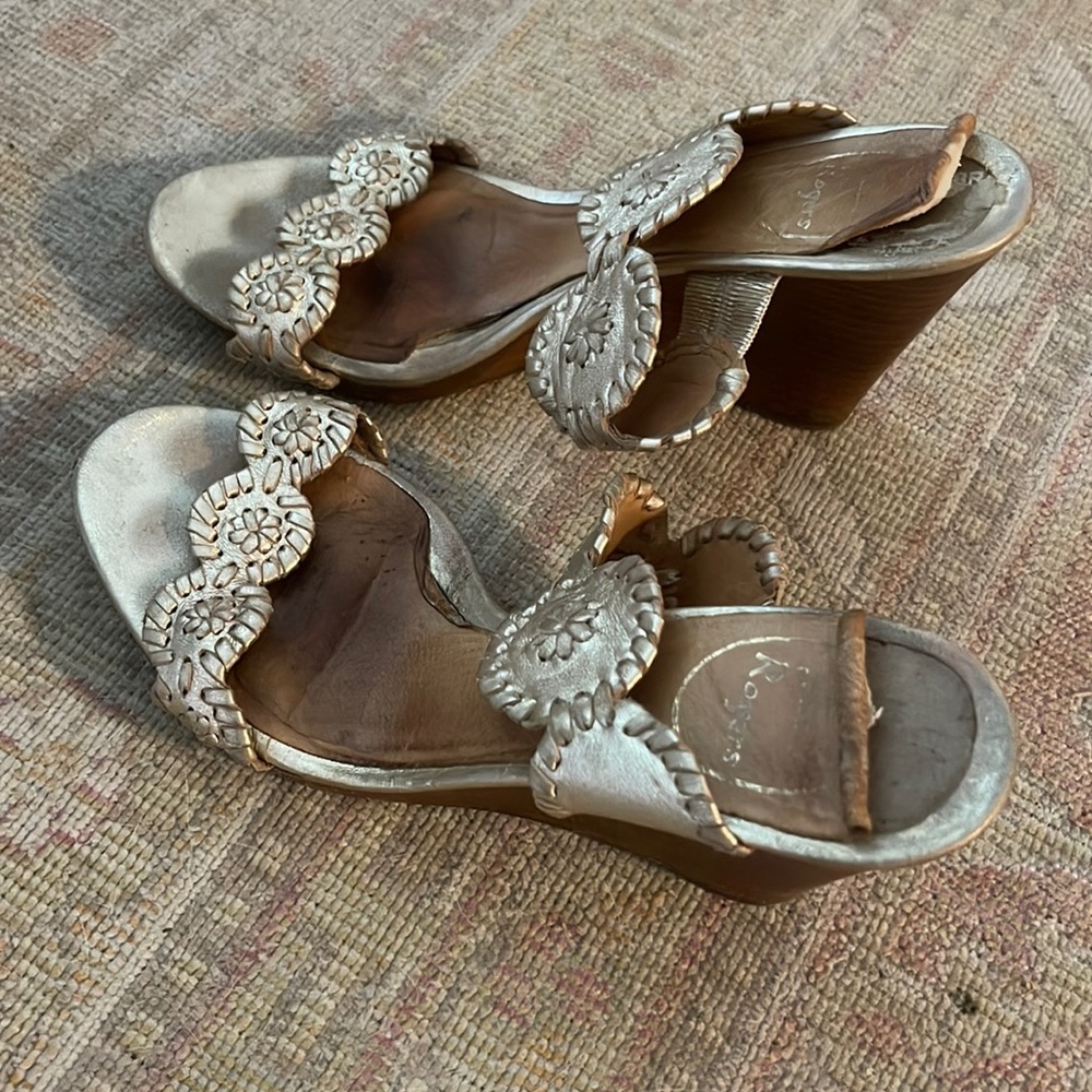 Well loved jack Roger’s wedges - gold size 8
